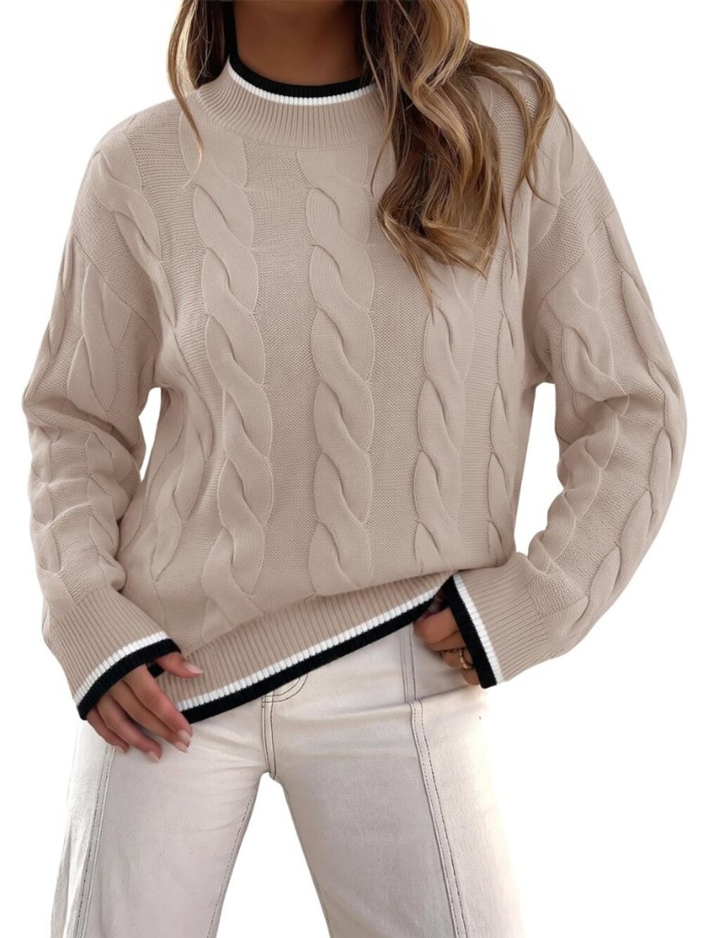 Fall Winter Mock Neck Chunky Sweaters for Women